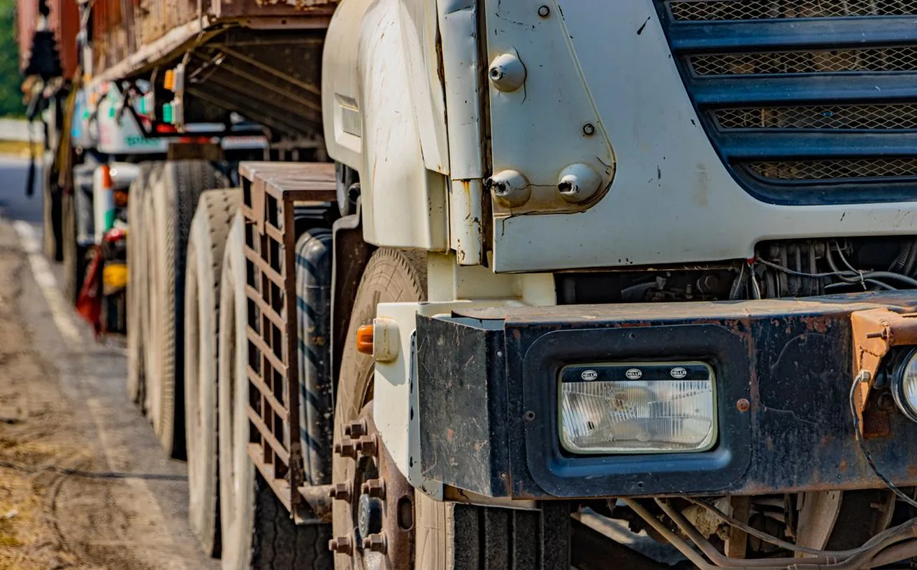 Truck moving on an Indian highway