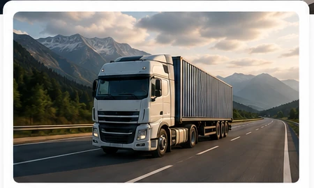 RouteFlow logistics truck and operations visual